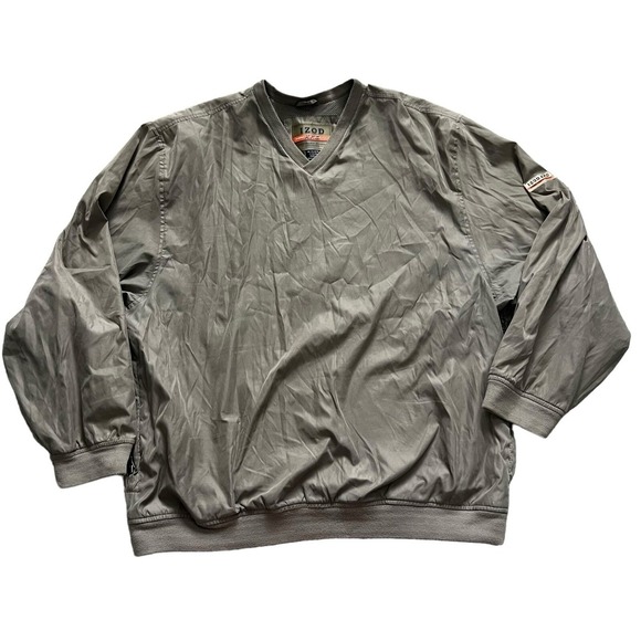 IZOD XFG Jacket Men's Size XL Tan Long Sleeve V-Neck Golf Windbreaker Pullover - Picture 1 of 7